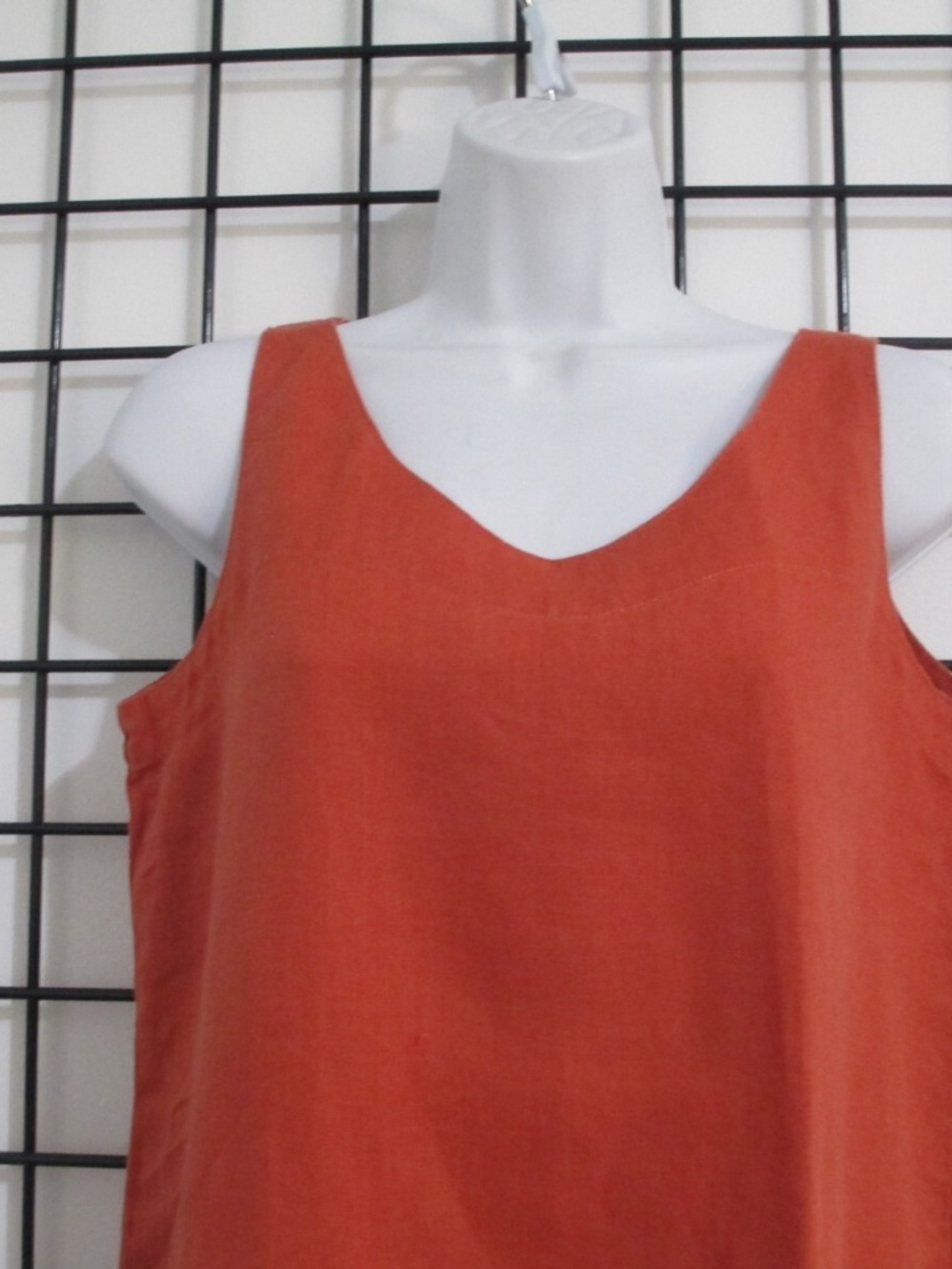 Rust Linen Shift Dress - Picture 2 of 6